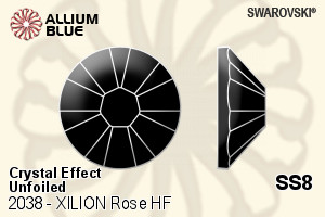 Swarovski XILION Rose Flat Back Hotfix (2038) SS8 - Crystal Effect Unfoiled