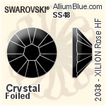 施華洛世奇 XILION 施亮 玫瑰 熨底平底石 (2038) SS48 - 透明白色 銀色水銀底