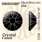 施华洛世奇XILION施亮Rose 熨底平底石 (2038) SS10 - 白色（半涂层） 银色水银底