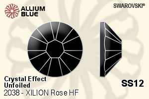 スワロフスキー XILION Rose ラインストーン ホットフィックス (2038) SS12 - クリスタル エフェクト 裏面にホイル無し - ウインドウを閉じる