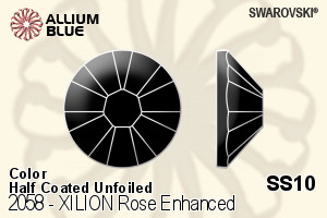 スワロフスキー XILION Rose Enhanced ラインストーン (2058) SS10 - カラー（ハーフ　コーティング） 裏面にホイル無し - ウインドウを閉じる