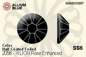 スワロフスキー XILION Rose Enhanced ラインストーン (2058) SS6 - カラー（ハーフ　コーティング） 裏面プラチナフォイル - ウインドウを閉じる