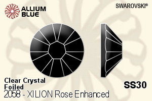 施华洛世奇 XILION 施亮 玫瑰 进化版 平底石 (2058) SS30 - 透明白色 白金水银底 - 关闭视窗 >> 可点击图片