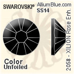 スワロフスキー XILION Rose Enhanced ラインストーン (2058) SS14 - カラー 裏面プラチナフォイル