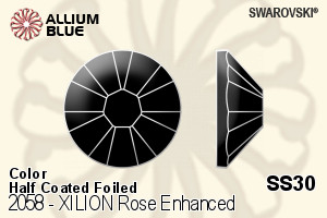 施華洛世奇 XILION 施亮 玫瑰 進化版 平底石 (2058) SS30 - 顏色（半塗層） 白金水銀底