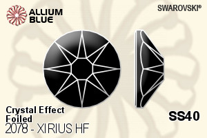 Swarovski XIRIUS Flat Back Hotfix (2078) SS40 - Crystal Effect With Silver Foiling - Haga Click en la Imagen para Cerrar