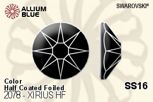 Swarovski XIRIUS Flat Back Hotfix (2078) SS16 - Color (Half Coated) With Silver Foiling