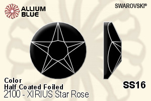 施華洛世奇XIRIUS施悅Star 玫瑰 平底石 (2100) SS16 - 顏色（半塗層） 白金水銀底