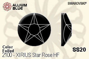 Swarovski XIRIUS Star Rose Flat Back Hotfix (2100) SS20 - Color With Silver Foiling