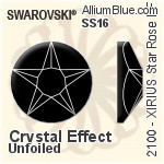 Swarovski XIRIUS Star Rose Flat Back Hotfix (2100) SS16 - Crystal Effect Unfoiled