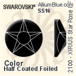 Swarovski XIRIUS Star Rose Flat Back Hotfix (2100) SS16 - Color (Half Coated) With Silver Foiling