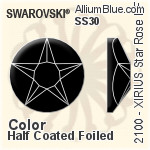 Swarovski XIRIUS Star Rose Flat Back Hotfix (2100) SS34 - Color With Silver Foiling