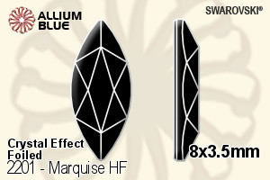 スワロフスキー Marquise ラインストーン ホットフィックス (2201) 8x3.5mm - クリスタル エフェクト 裏面アルミニウムフォイル - ウインドウを閉じる