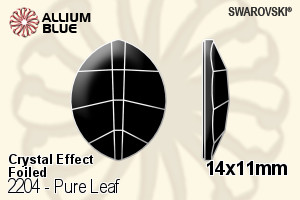 スワロフスキー Pure Leaf ラインストーン (2204) 14x11mm - クリスタル エフェクト 裏面プラチナフォイル - ウインドウを閉じる