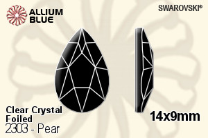 施華洛世奇 Pear 平底石 (2303) 14x9mm - 透明白色 白金水銀底 - 關閉視窗 >> 可點擊圖片
