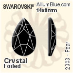 Swarovski Pear Flat Back No-Hotfix (2303) 14x9mm - Color Unfoiled