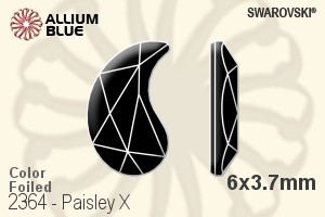 スワロフスキー Paisley X ラインストーン (2364) 6x3.7mm - カラー 裏面プラチナフォイル - ウインドウを閉じる