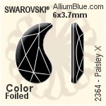 Swarovski Paisley X Flat Back No-Hotfix (2364) 6x3.7mm - Crystal Effect With Platinum Foiling