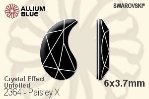 施華洛世奇 Paisley X 平底石 (2364) 6x3.7mm - 白色（半塗層） 無水銀底