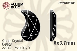 施華洛世奇 Paisley Y 平底石 (2365) 6x3.7mm - 透明白色 白金水銀底 - 關閉視窗 >> 可點擊圖片