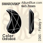 Swarovski Paisley Y Flat Back No-Hotfix (2365) 6x3.7mm - Crystal Effect With Platinum Foiling