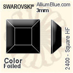 Swarovski Square Flat Back Hotfix (2400) 3mm - Crystal Effect With Aluminum Foiling