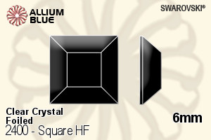 Swarovski Square Flat Back Hotfix (2400) 6mm - Clear Crystal With Aluminum Foiling - Click Image to Close