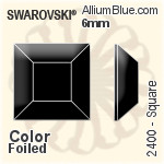 施華洛世奇 正方形 平底石 (2400) 6mm - 顏色 無水銀底