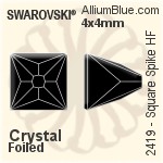 Swarovski Square Spike Flat Back Hotfix (2419) 6x6mm - Color (Half Coated) With Aluminum Foiling