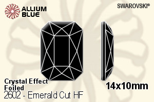 スワロフスキー Emerald カット ラインストーン ホットフィックス (2602) 14x10mm - クリスタル エフェクト 裏面アルミニウムフォイル - ウインドウを閉じる