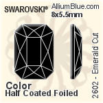Swarovski Emerald Cut Flat Back No-Hotfix (2602) 8x5.5mm - Crystal Effect With Platinum Foiling