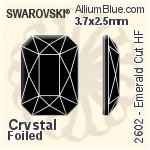 施華洛世奇 Emerald 切工 熨底平底石 (2602) 8x5.5mm - 白色（半塗層） 鋁質水銀底