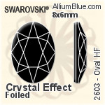 スワロフスキー Oval ラインストーン ホットフィックス (2603) 14x10mm - クリスタル エフェクト 裏面アルミニウムフォイル