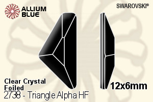 スワロフスキー Triangle Alpha ラインストーン ホットフィックス (2738) 12x6mm - クリスタル 裏面アルミニウムフォイル