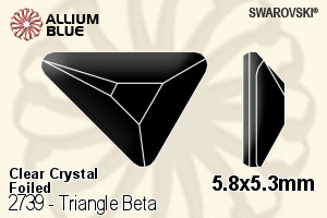 施華洛世奇 Triangle Beta 平底石 (2739) 5.8x5.3mm - 透明白色 白金水銀底 - 關閉視窗 >> 可點擊圖片