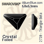 Swarovski Triangle Beta Flat Back No-Hotfix (2739) 7x6.5mm - Crystal Effect With Platinum Foiling