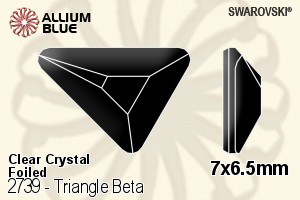 Swarovski Triangle Beta Flat Back No-Hotfix (2739) 7x6.5mm - Clear Crystal With Platinum Foiling - Haga Click en la Imagen para Cerrar