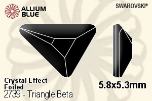 スワロフスキー Triangle Beta ラインストーン (2739) 5.8x5.3mm - クリスタル エフェクト 裏面プラチナフォイル - ウインドウを閉じる