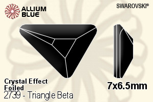 スワロフスキー Triangle Beta ラインストーン (2739) 7x6.5mm - クリスタル エフェクト 裏面プラチナフォイル - ウインドウを閉じる