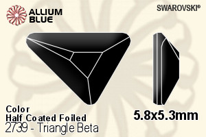 Swarovski Triangle Beta Flat Back No-Hotfix (2739) 5.8x5.3mm - Color (Half Coated) With Platinum Foiling - Haga Click en la Imagen para Cerrar