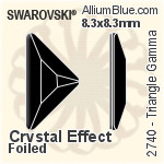 施華洛世奇 Triangle Gamma 平底石 (2740) 8.3x8.3mm - 透明白色 白金水銀底