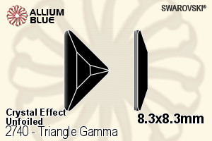 施華洛世奇 Triangle Gamma 平底石 (2740) 8.3x8.3mm - 白色（半塗層） 無水銀底