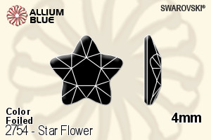 スワロフスキー Star Flower ラインストーン (2754) 4mm - カラー 裏面プラチナフォイル - ウインドウを閉じる