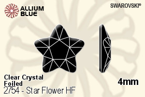 Swarovski Star Flower Flat Back Hotfix (2754) 4mm - Clear Crystal With Aluminum Foiling - Click Image to Close