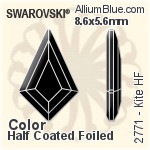 Swarovski Kite Flat Back Hotfix (2771) 12.9x8.3mm - Clear Crystal With Aluminum Foiling