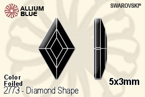Swarovski Diamond Shape Flat Back No-Hotfix (2773) 5x3mm - Color With Platinum Foiling - Click Image to Close