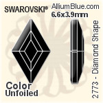 施華洛世奇 Diamond Shape 平底石 (2773) 6.6x3.9mm - 透明白色 白金水銀底