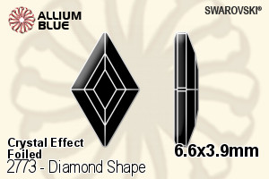 施華洛世奇 Diamond Shape 平底石 (2773) 6.6x3.9mm - 白色（半塗層） 白金水銀底 - 關閉視窗 >> 可點擊圖片