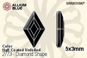 施華洛世奇 Diamond Shape 平底石 (2773) 5x3mm - 顏色（半塗層） 無水銀底 - 關閉視窗 >> 可點擊圖片