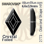 Swarovski Diamond Shape Flat Back Hotfix (2773) 6.6x3.9mm - Crystal Effect With Aluminum Foiling